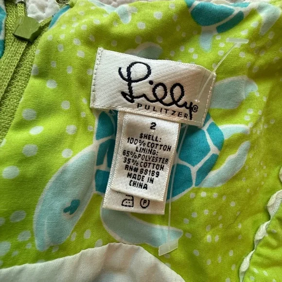 Lilly Pulitzer, vintage green and blue turtle dress - Picture 2 of 5